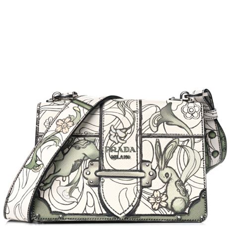 saffiano rabbit print cahier bag